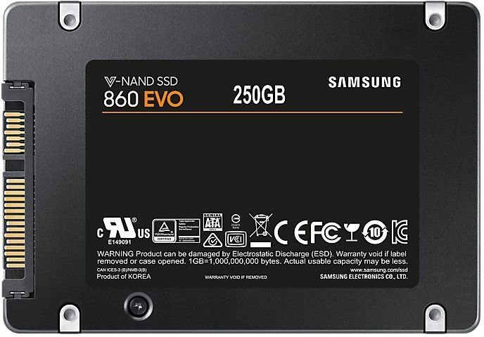 Samsung 860 EVO 250GB SATA3 (MZ-76E250B/EU) cena un informācija | Iekšējie cietie diski (HDD, SSD, Hybrid) | 220.lv