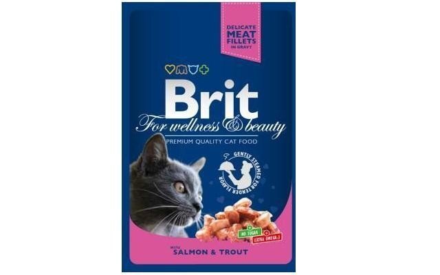 Brit Premium Salmon&Trout 100g Kaķiem цена и информация | Konservi kaķiem | 220.lv