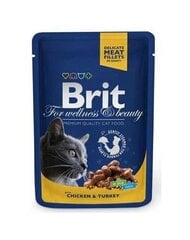 Brit Premium Chicken&Turkey 100g Kaķiem цена и информация | Консервы для котов | 220.lv