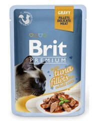 Brit Premium Delicate Fillets In Gravy With Tuna 85g Kaķiem cena un informācija | Konservi kaķiem | 220.lv