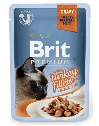 Brit Premium Delicate Fillets In Gravy With Turkey 85g Kaķiem cena un informācija | Konservi kaķiem | 220.lv