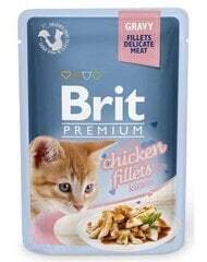 Brit Premium Chicken Fillets in Gravy влажный корм для котят 85г цена и информация | Консервы для котов | 220.lv