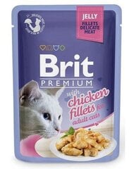 Brit Premium Delicate Fillets In Jelly With Chicken 85g Kaķiem cena un informācija | Konservi kaķiem | 220.lv