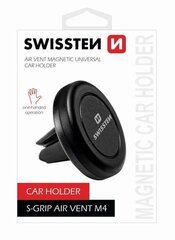 магнитное автомобильное крепление swissten, s-grip av-m4, черный, металл, для вентиляции, 3,5" - 6", мобильный цена и информация | Держатели для телефонов | 220.lv