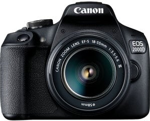 Canon EOS 2000D + 18-55mm III Kit, Black цена и информация | Цифровые фотоаппараты | 220.lv