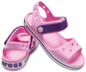 Сандалии Crocs™ для девочек Crocband Sandal, Carnation/Amethyst, розовые цена и информация | Детские сандалии | 220.lv