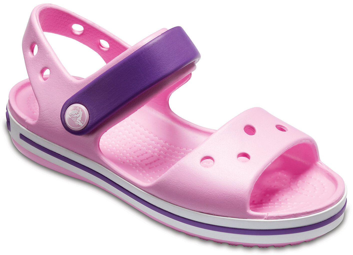 Crocs™ sandales meitenēm, Carnation / Amethyst cena un informācija | Bērnu sandales | 220.lv