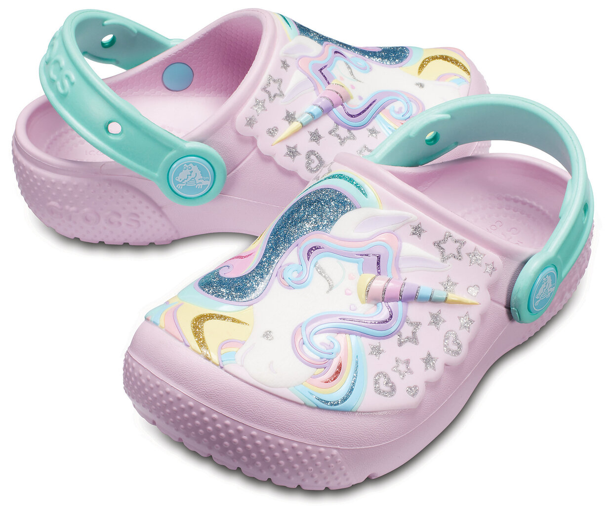 Crocs ™ apavi meitenēm Fun Lab Clogs, Ballerina Pink / New Mint cena un informācija | Gumijas klogi bērniem | 220.lv