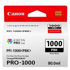 "чернила canon original ink pfi-1000 pbk, photo black, 2205p, 80ml, 0546c001, canon imageprograf pro-1000 цена и информация | Картриджи для струйных принтеров | 220.lv