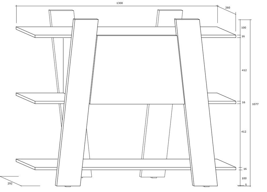 Plaukts Via 130-2D, ozols цена и информация | Plaukti | 220.lv