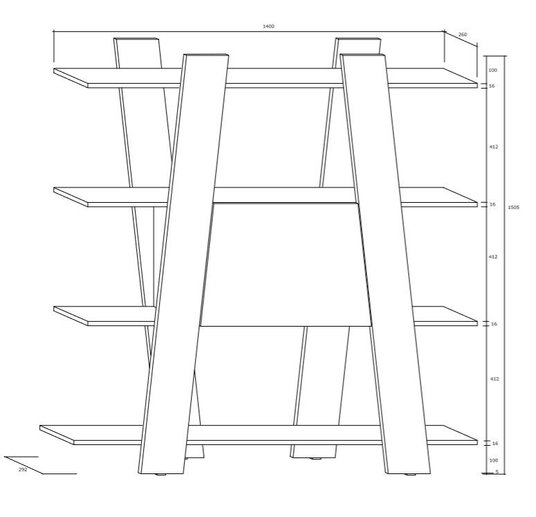 Plaukts Via 140-2D, tumši brūns цена и информация | Plaukti | 220.lv