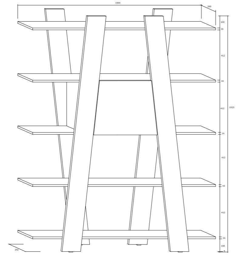 Plaukts Via 150-2D, tumši brūns цена и информация | Plaukti | 220.lv