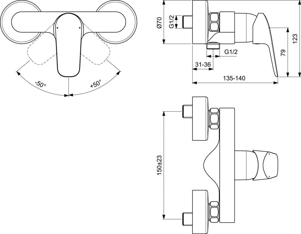 Dušas maisītājs Ideal Standard Ceraflex B1720AA цена и информация | Jaucējkrāni | 220.lv