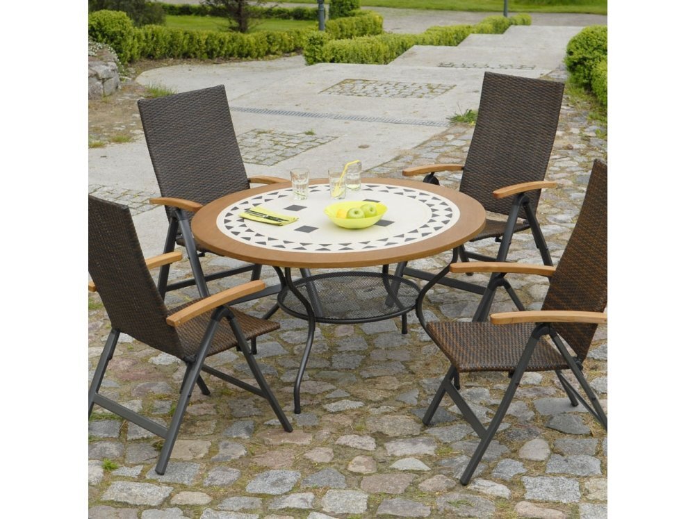 Galds Patio Como 125 cm, brūns/pelēks cena un informācija | Dārza galdi | 220.lv