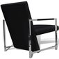 vidaXL atpūtas krēsli, 2 gab., hromēts rāmis, melna mākslīgā āda cena un informācija | Atpūtas krēsli | 220.lv