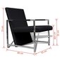 vidaXL atpūtas krēsli, 2 gab., hromēts rāmis, melna mākslīgā āda цена и информация | Atpūtas krēsli | 220.lv
