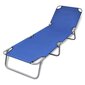 vidaXL saliekams sauļošanās zvilnis, pulverkrāsots tērauds, zils цена и информация | Sauļošanās krēsli | 220.lv