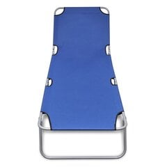 vidaXL saliekams sauļošanās zvilnis, pulverkrāsots tērauds, zils cena un informācija | Sauļošanās krēsli | 220.lv