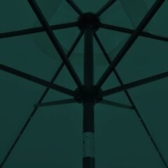 vidaXL LED konsoles lietussargs, 3 m, zaļš cena un informācija | Saulessargi, markīzes un statīvi | 220.lv
