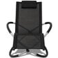 vidaXL sauļošanās zvilnis, ģeometrisks dizains, tērauds, melns, pelēks cena un informācija | Sauļošanās krēsli | 220.lv