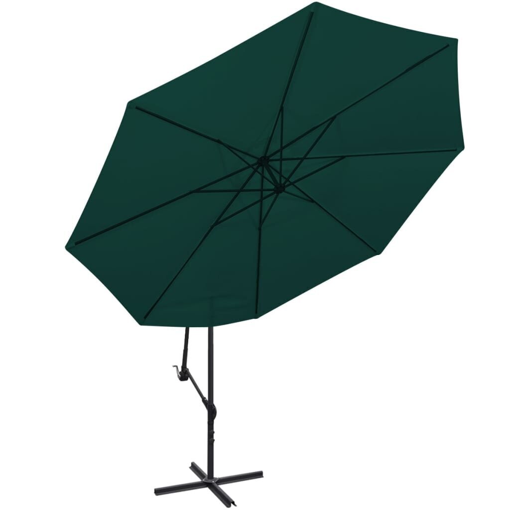 vidaXL konsoles lietussargs, 3.5m, zaļš цена и информация | Saulessargi, markīzes un statīvi | 220.lv