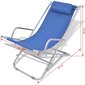 vidaXL atgāžami pludmales krēsli, 2 gab., tērauds, zili цена и информация | Sauļošanās krēsli | 220.lv