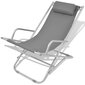 vidaXL atgāžami pludmales krēsli, 2 gab., tērauds, pelēki cena un informācija | Sauļošanās krēsli | 220.lv