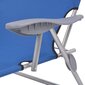 vidaXL sauļošanās zvilnis ar jumtiņu, tērauds, zils cena un informācija | Sauļošanās krēsli | 220.lv
