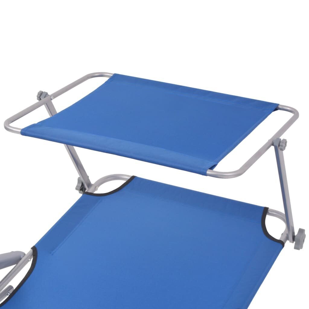 vidaXL sauļošanās zvilnis ar jumtiņu, tērauds, zils цена и информация | Sauļošanās krēsli | 220.lv