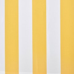 vidaXL markīze, sarullējama, 400 cm, dzeltena ar baltu cena un informācija | Saulessargi, markīzes un statīvi | 220.lv