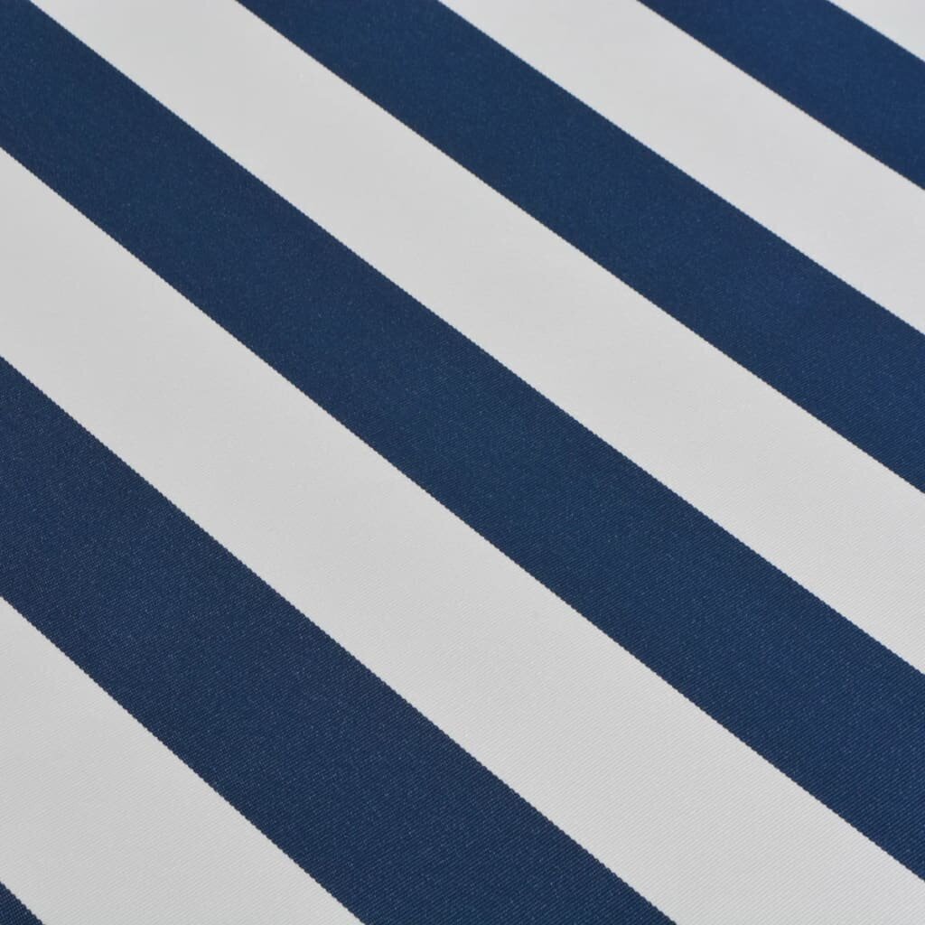 vidaXL manuāli regulējama markīze, 500 cm, zila ar baltu цена и информация | Saulessargi, markīzes un statīvi | 220.lv