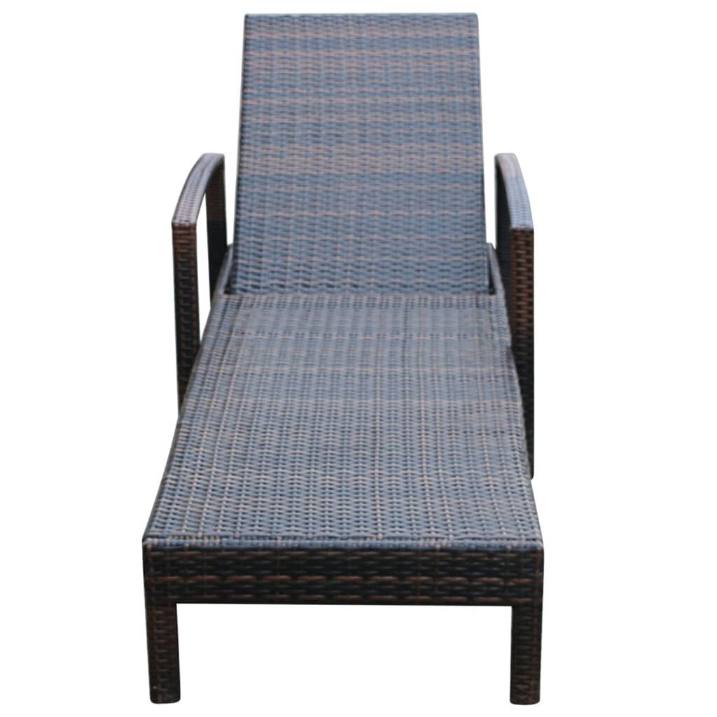 Sauļošanās krēsls ar matraci, polirotangpalma, brūns cena un informācija | Sauļošanās krēsli | 220.lv