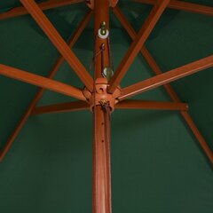 vidaXL saulessargs, 270x270 cm, koka kāts, zaļš цена и информация | Зонты, маркизы, стойки | 220.lv