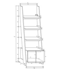 Plaukts Rack 60-1D, balts/melns цена и информация | Полки | 220.lv