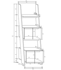 Plaukts Rack 60-2D, balts/brūns цена и информация | Полки | 220.lv