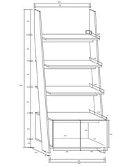 Plaukts Rack 80-1D, balts/melns цена и информация | Полки | 220.lv