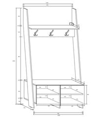 Полка Rack, коричневый/белый цена и информация | Вешалки для одежды | 220.lv