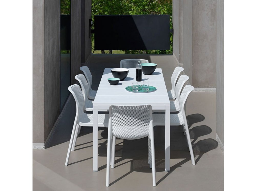 Galds Nardi Rio100 x 210/280 x 76 cm, balts cena un informācija | Dārza galdi | 220.lv
