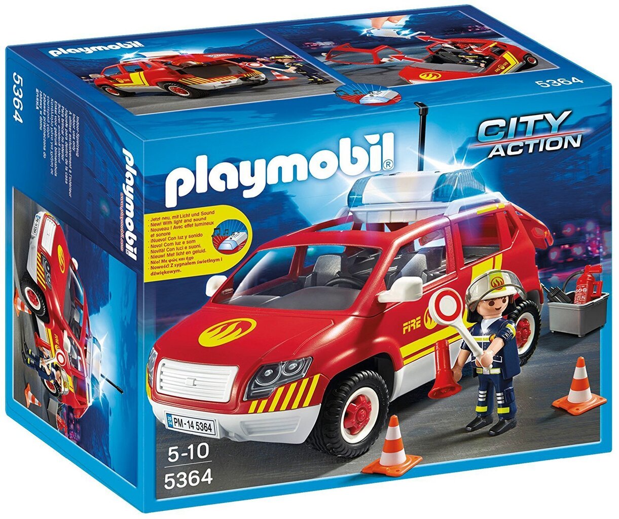 Konstruktors 5364 PLAYMOBIL® City Action, Fire Chief´s Car with Lights and Sound цена и информация | Konstruktori | 220.lv