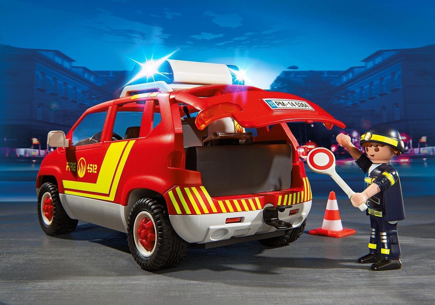 Konstruktors 5364 PLAYMOBIL® City Action, Fire Chief´s Car with Lights and Sound cena un informācija | Konstruktori | 220.lv