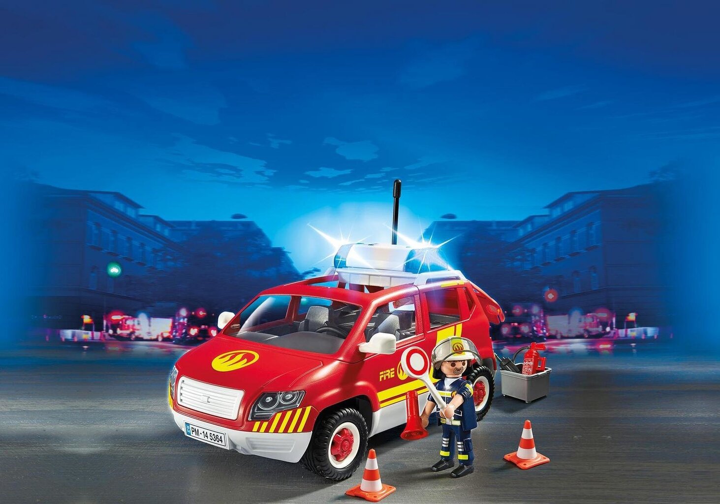 Konstruktors 5364 PLAYMOBIL® City Action, Fire Chief´s Car with Lights and Sound cena un informācija | Konstruktori | 220.lv