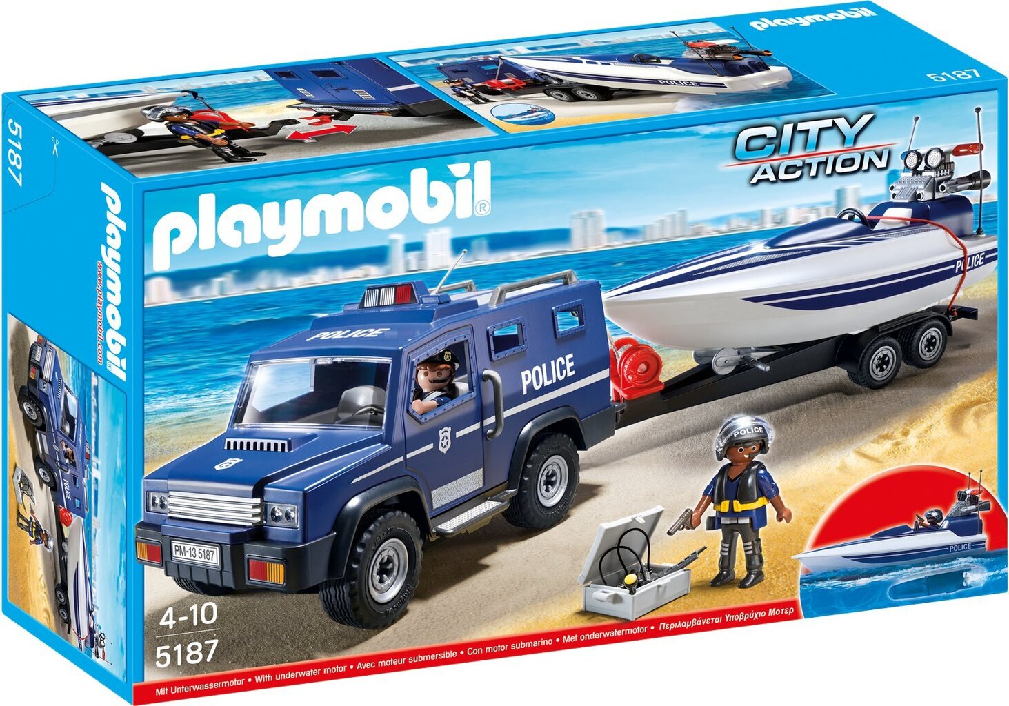 Konstruktors 5187 Playmobil® Police Truck with Speedboat цена и информация | Konstruktori | 220.lv