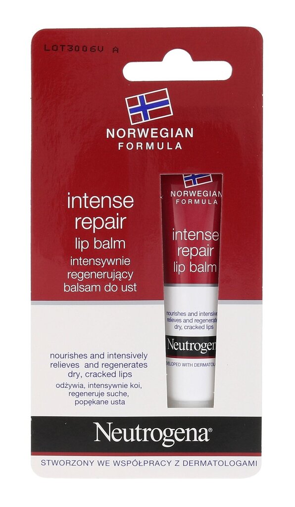 Lūpu balzams Neutrogena Intense Repair 15 ml cena un informācija | Lūpu krāsas, balzāmi, spīdumi, vazelīns | 220.lv