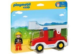 6967 PLAYMOBIL® 1.2.3, Ugunsdzēsēju mašīna ar kāpnēm цена и информация | Конструкторы и кубики | 220.lv