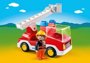 6967 PLAYMOBIL® 1.2.3, Ugunsdzēsēju mašīna ar kāpnēm cena un informācija | Konstruktori | 220.lv