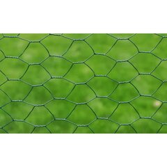 vidaXL stiepļu žogs, cinkots, ar PVC pārklājumu, 25x0,75 m, zaļš cena un informācija | Žogi un piederumi | 220.lv