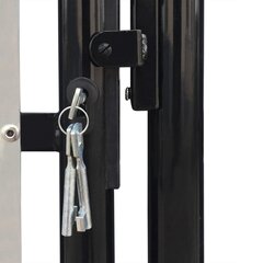 Одинарные ворота, черные, 100x225 см цена и информация | Заборы и принадлежности к ним | 220.lv
