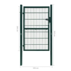 Ворота 2D (одинарные), зеленые, 106х210 см цена и информация | Заборы и принадлежности к ним | 220.lv