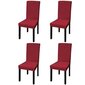 vidaXL elastīgi krēslu pārvalki, 4 gab., bordo cena un informācija | Mēbeļu pārvalki | 220.lv