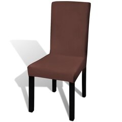 vidaXL krēslu pārvalki, 6 gab., elastīgi, brūni cena un informācija | Mēbeļu pārvalki | 220.lv